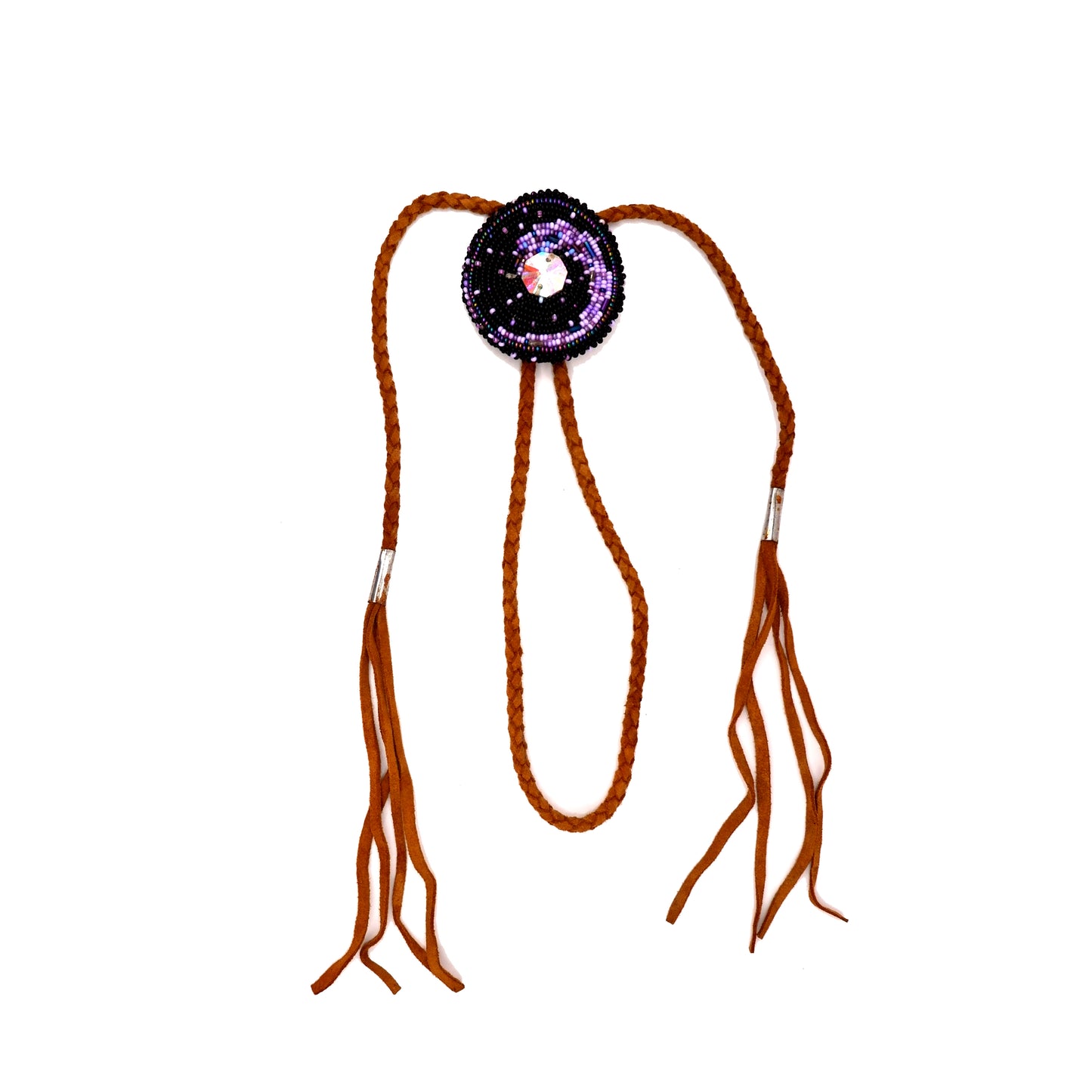 Naszyjnik skórzany z koralikami